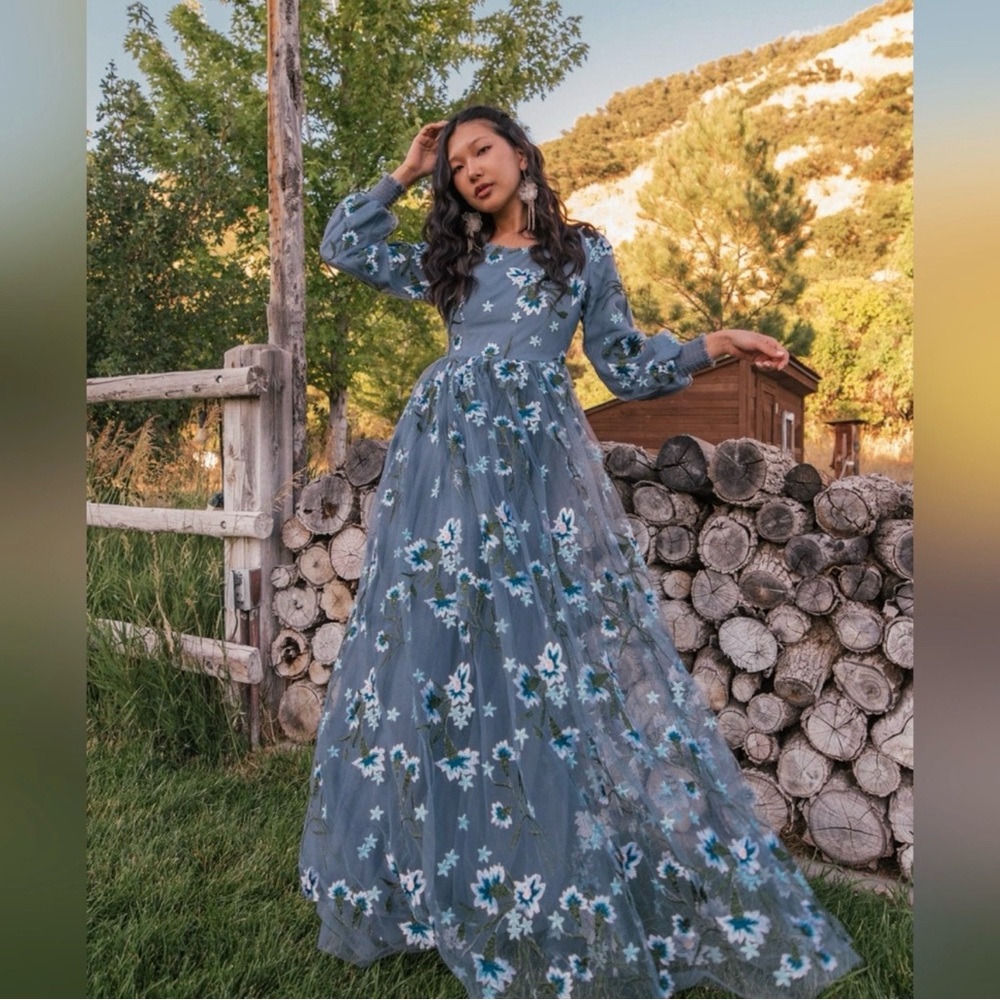 JessaKae Blue Floral Maxi Dress - 5X NWT